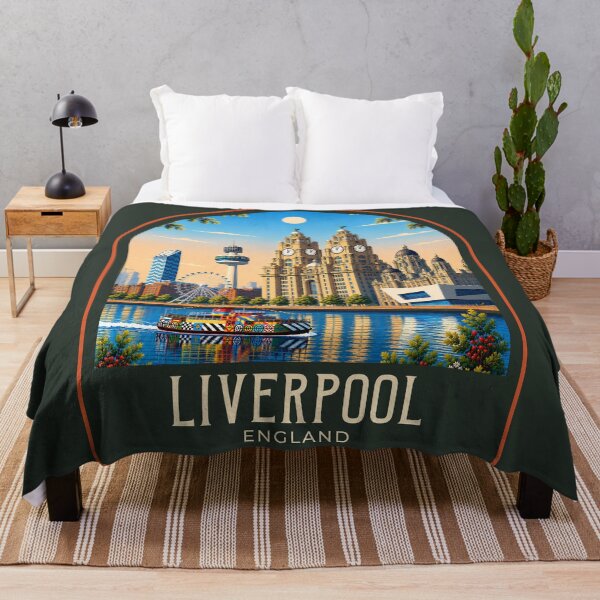 Item preview, Liverpool Vintage Travel Illustration designed and sold by HomeLivingCo.