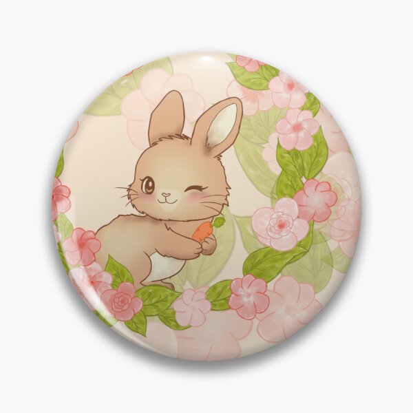 Item preview, Cute Kawaii Easter Bunny and Floral Wreath Seamless Pattern Art designed and sold by Potattoo.