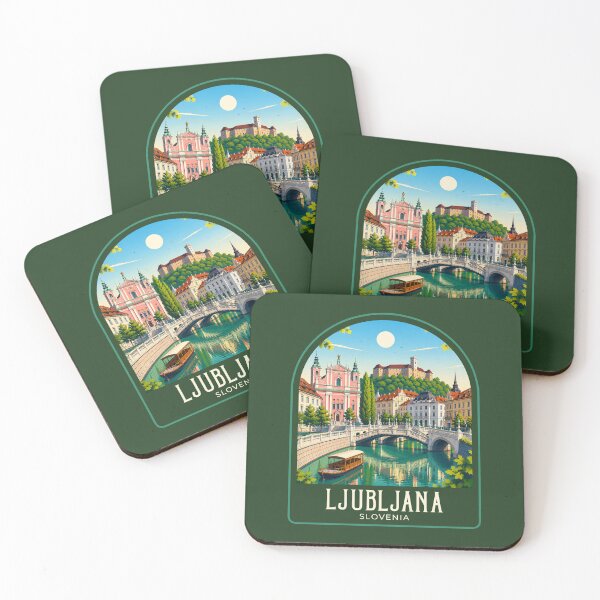 Item preview, Ljubljana Vintage Travel Illustration designed and sold by HomeLivingCo.