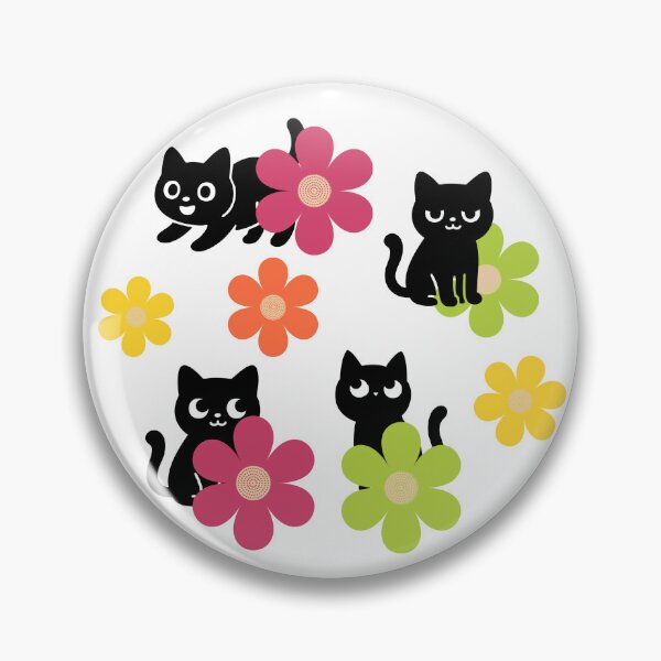 Item preview, Minimalist Mod Black Cats & Retro Daisy Garden designed and sold by Creativ_Design.