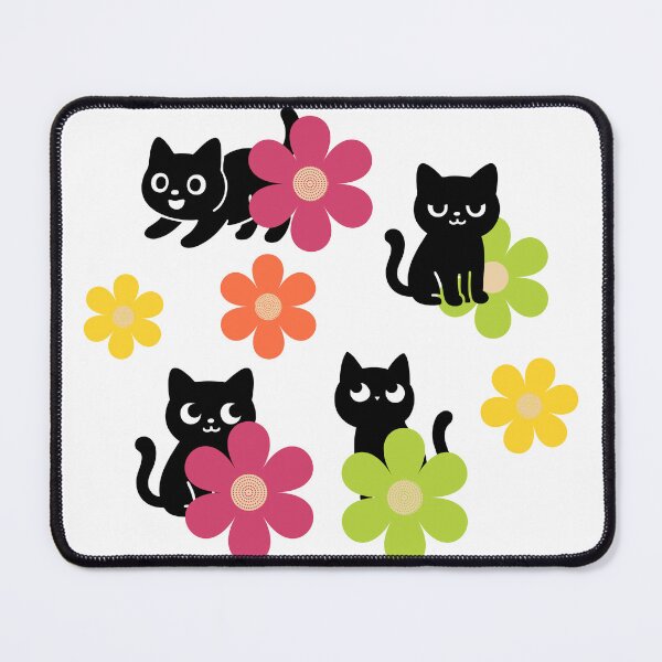 Item preview, Minimalist Mod Black Cats & Retro Daisy Garden designed and sold by Creativ_Design.