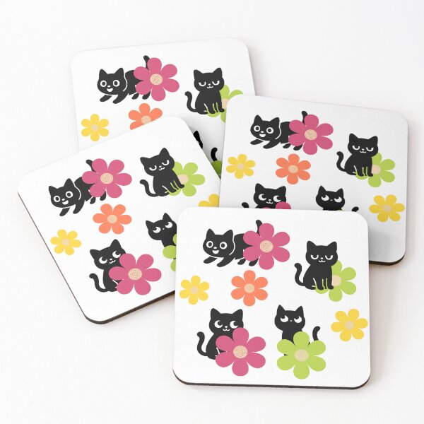 Item preview, Minimalist Mod Black Cats & Retro Daisy Garden designed and sold by Creativ_Design.