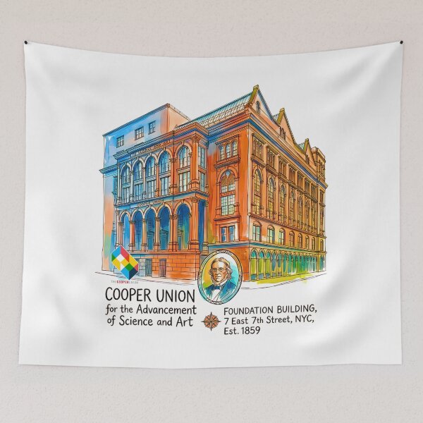 Item preview, Cooper Union Foundation Building Watercolor Sketch designed and sold by EvergreenPark - Tee Studio.