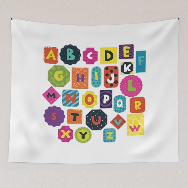 Item preview, Cute Kawaii Alphabet Sticker Sheet Colorful Kids Pop Art Letters Pack designed and sold by DesignArtist.ia.