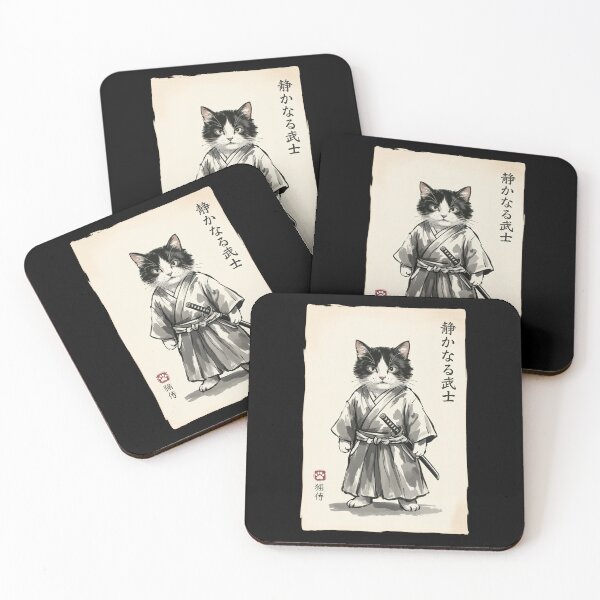 Item preview, Funny Samurai Cat Vintage Japanese Art designed and sold by Hedoraxe.