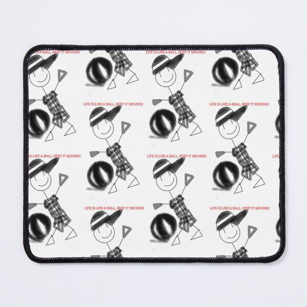 Item preview, Minimalist retro childhood nostalgic Stickman playing with ball in black and white illustration and meme designed and sold by Shukasya-Arts.