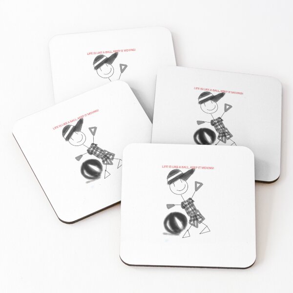 Item preview, Minimalist retro childhood nostalgic Stickman playing with ball in black and white illustration and meme designed and sold by Shukasya-Arts.