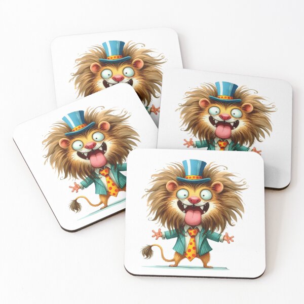 Item preview, Whimsical Lion in Suit and Top Hat Cartoon Illustration designed and sold by LunaPixelStudio.