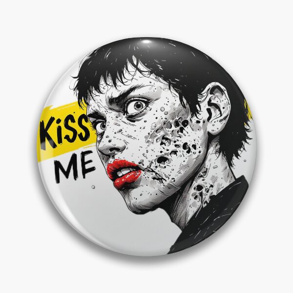 Item preview, Kiss Me Zombie Girl Red Lips Dark Comic Art designed and sold by ChaoticZenStudio.
