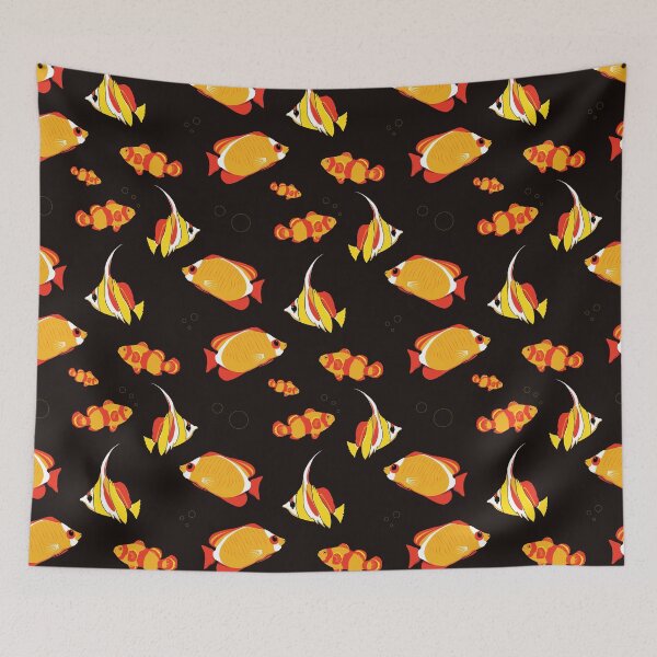 Item preview, Tropical Fishes Orange Red Fish Pattern designed and sold by CreativeBridge.