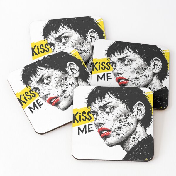 Item preview, Kiss Me Zombie Girl Red Lips Dark Comic Art designed and sold by ChaoticZenStudio.