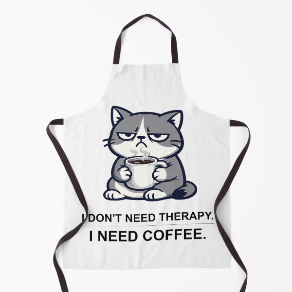 Item preview, Funny Grumpy Cat I Don't Need Therapy I Need Coffee — Caffeine Humor T-Shirt Gift for Coffee Lovers and Office Workers designed and sold by OfficeWhiskers.