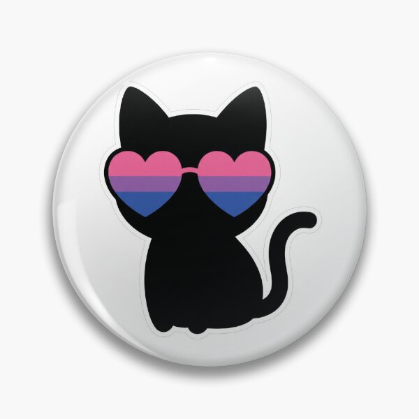 Artikelvorschau, Niedliche schwarze Katze, bisexueller Stolz, Herz-Sonnenbrille entworfen und verkauft von TeNovaStudio.