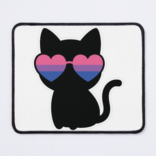 Item preview, Cute Black Cat Bisexual Pride Heart Sunglasses designed and sold by TeNovaStudio.