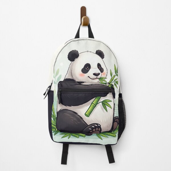 Item preview, Cute Giant Panda Eating Bamboo Nature Illustration designed and sold by SIXTEENITY.