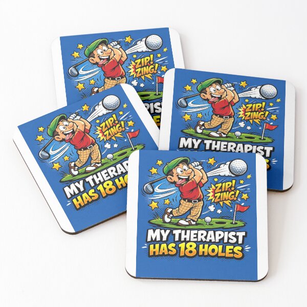 Item preview,  My Therapist Has 18 Holes Comic Style Funny Golf Gift For Golf Lover Dad Blue designed and sold by Print Loft.