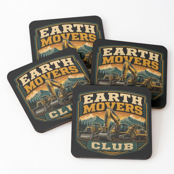 Item preview, Earth Movers Club Heavy Equipment Construction Vintage Designearth movers club designed and sold by kakmi-art.