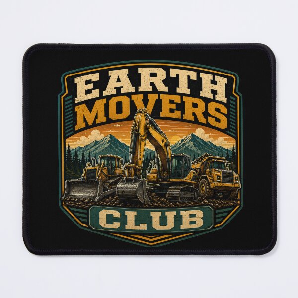 Item preview, Earth Movers Club Heavy Equipment Construction Vintage Designearth movers club designed and sold by kakmi-art.