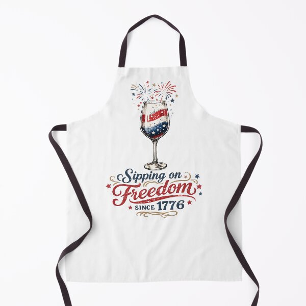 Item preview, Sipping on Freedom Since 1776 — Patriotic Wine Glass Fireworks Vintage Script 4th of July Design designed and sold by Mikoff04-arts.
