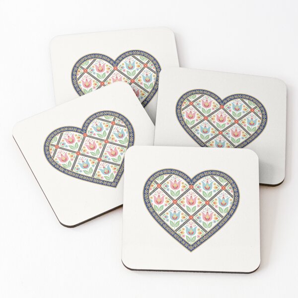 Item preview, Vintage Floral Heart Tulip Folk Art Illustration designed and sold by PixelQ.