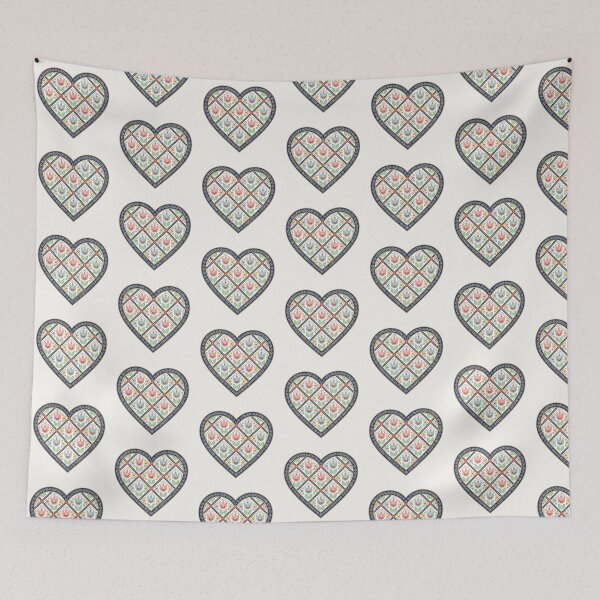 Item preview, Vintage Floral Heart Tulip Folk Art Illustration designed and sold by PixelQ.