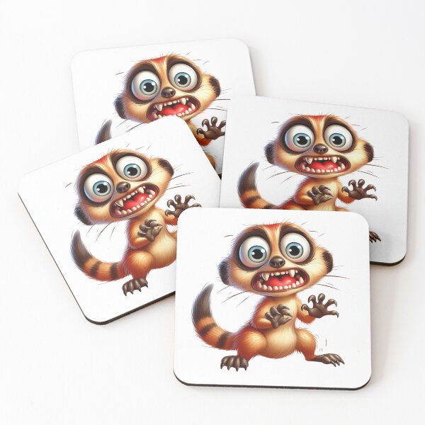 Item preview, Hilarious Exaggerated Meerkat Cartoon Illustration designed and sold by LunaPixelStudio.