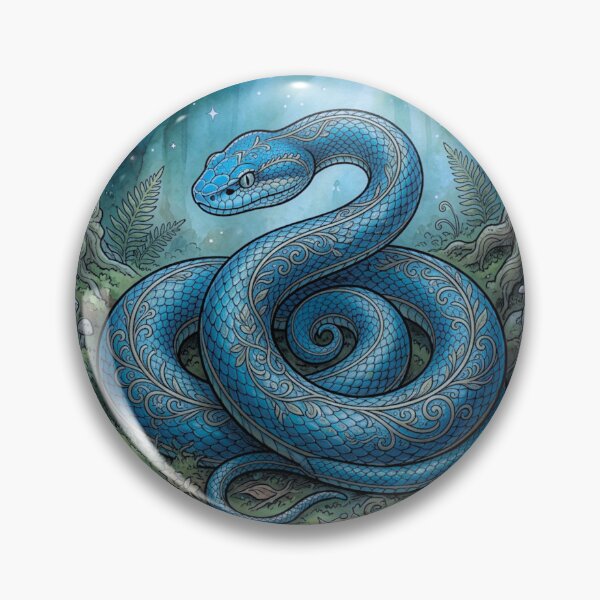 Item preview, Mystic Blue Pit Viper Enchanted Forest Sticker designed and sold by HoneyBreezeCo.