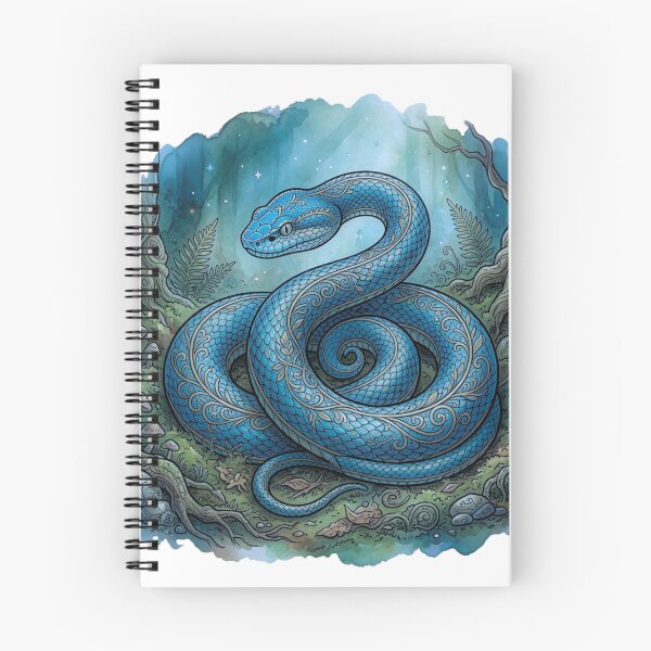Item preview, Mystic Blue Pit Viper Enchanted Forest Sticker designed and sold by HoneyBreezeCo.
