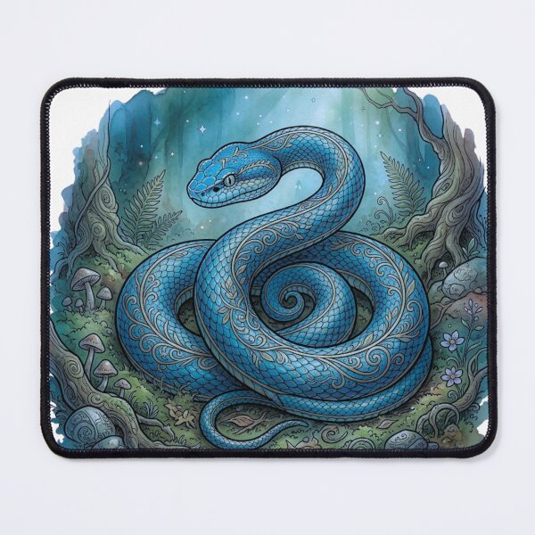 Item preview, Mystic Blue Pit Viper Enchanted Forest Sticker designed and sold by HoneyBreezeCo.