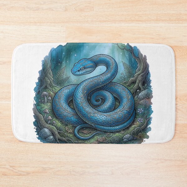 Item preview, Mystic Blue Pit Viper Enchanted Forest Sticker designed and sold by HoneyBreezeCo.