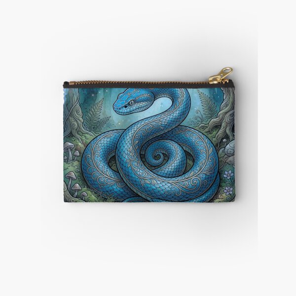 Item preview, Mystic Blue Pit Viper Enchanted Forest Sticker designed and sold by HoneyBreezeCo.