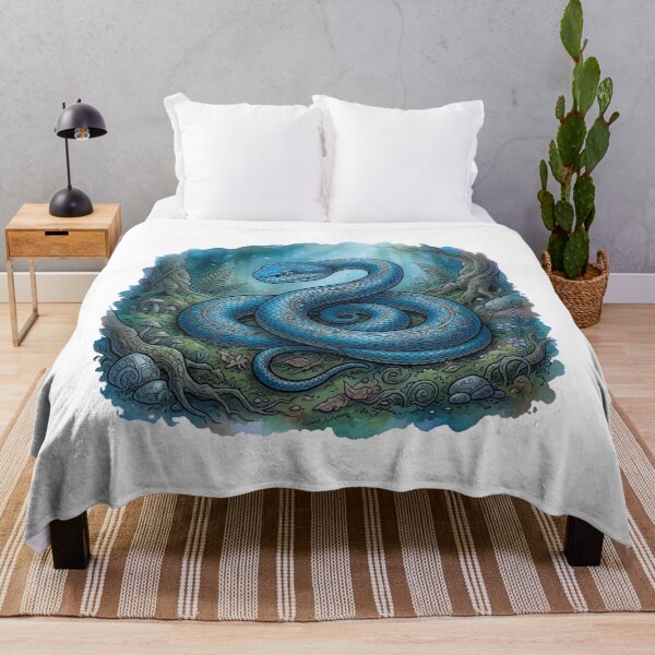 Item preview, Mystic Blue Pit Viper Enchanted Forest Sticker designed and sold by HoneyBreezeCo.