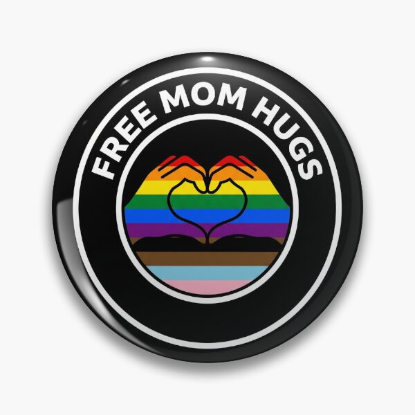 Item preview, Free Mom Hugs Progress Pride Flag Heart Hands Emblem designed and sold by TeNovaStudio.
