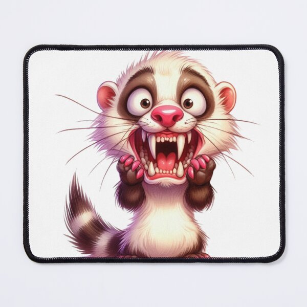 Item preview, Hilarious Exaggerated Ferret Cartoon Illustration designed and sold by LunaPixelStudio.