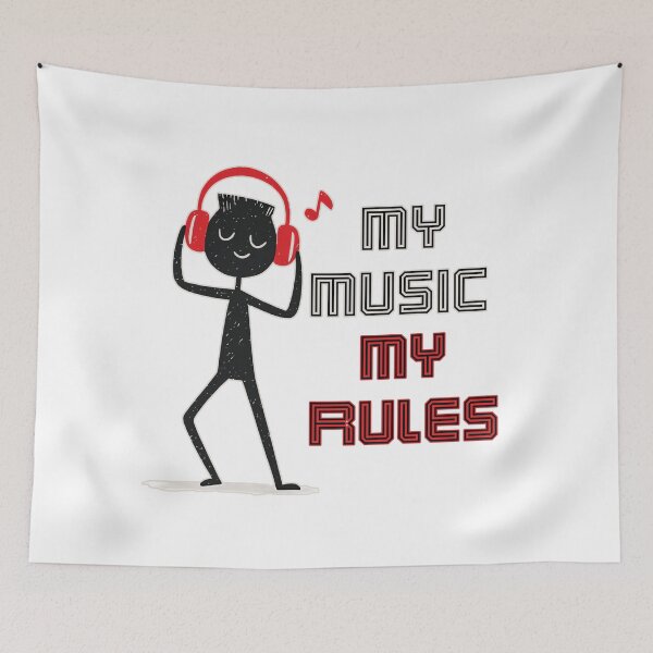 Item preview, My Music My Rules Funny Stickman Graphic Retro Typography Streetwear designed and sold by DesignArtist.ia.