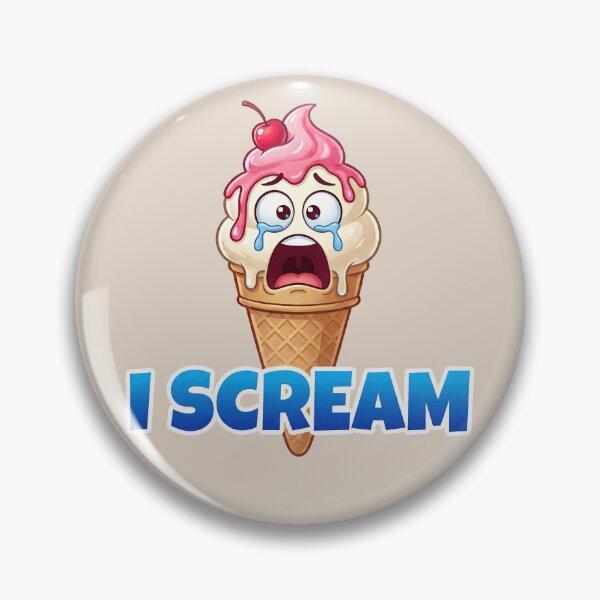 Item preview, I Scream Ice Cream Pun Funny Screaming Ice Cream Cone Cartoon 2 designed and sold by WordPlayStudio.
