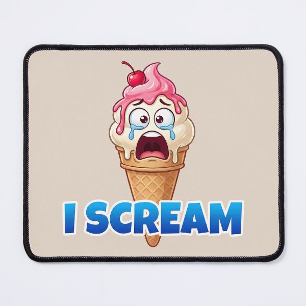 Item preview, I Scream Ice Cream Pun Funny Screaming Ice Cream Cone Cartoon 2 designed and sold by WordPlayStudio.