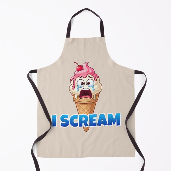 Item preview, I Scream Ice Cream Pun Funny Screaming Ice Cream Cone Cartoon 2 designed and sold by WordPlayStudio.