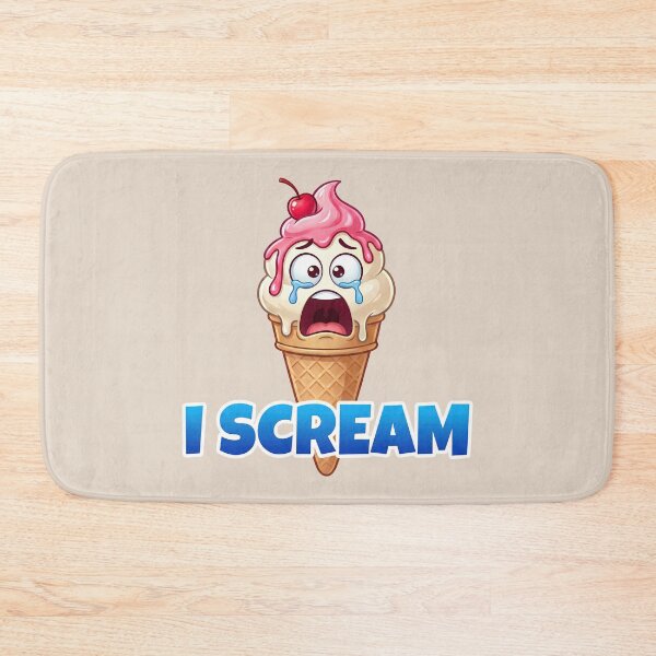 Item preview, I Scream Ice Cream Pun Funny Screaming Ice Cream Cone Cartoon 2 designed and sold by WordPlayStudio.