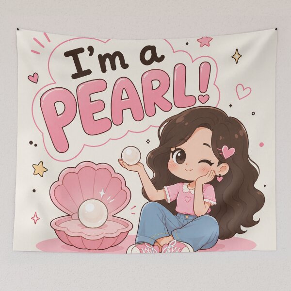 Item preview, I'm a PEARL! Cute Pearl Girl Kawaii Illustration designed and sold by jomanadesigns.