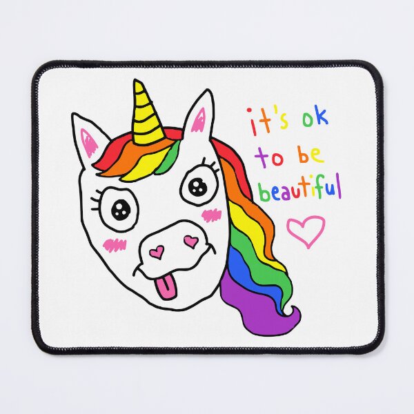 Item preview, It's ok to beautiful rainbow unicorn designed and sold by Doodlywood.