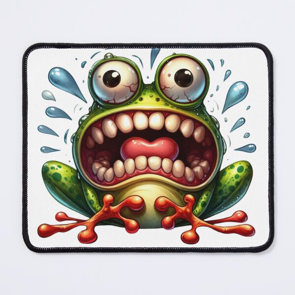 Item preview, Hilarious Exaggerated Frog Cartoon Illustration designed and sold by LunaPixelStudio.
