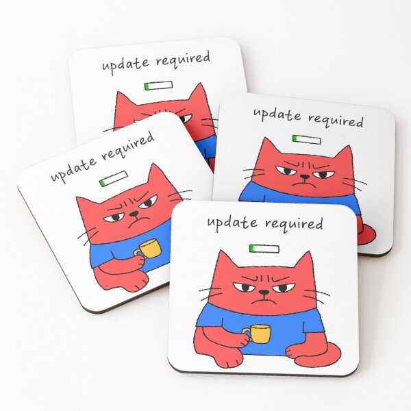 Item preview,  Update Required — Funny Glitch Cat Coffee Lover Sticker designed and sold by AMBAYK.