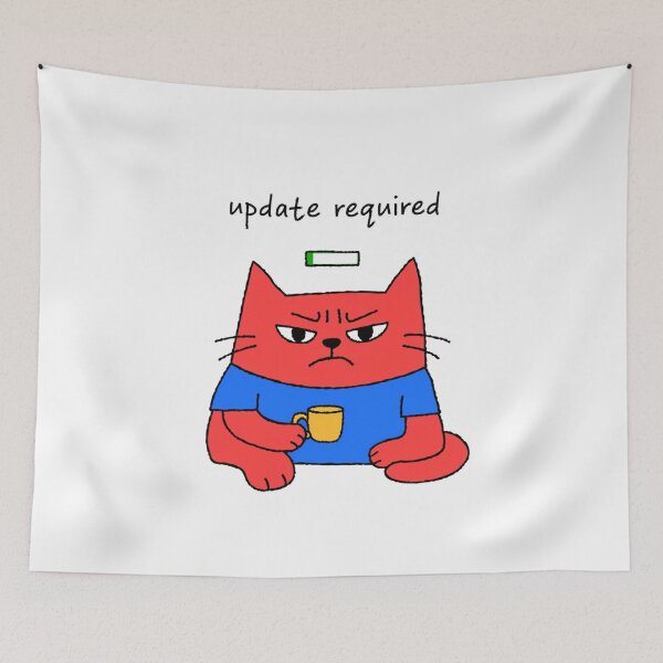Item preview,  Update Required — Funny Glitch Cat Coffee Lover Sticker designed and sold by AMBAYK.