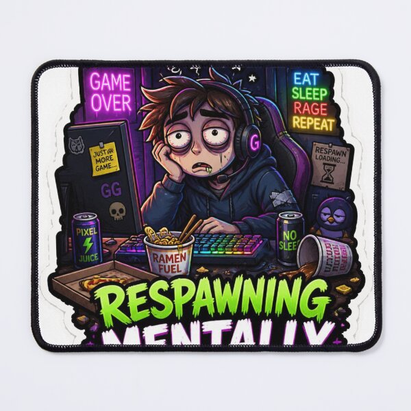 Item preview, Respawning Mentally Funny Gaming Meme Sticker designed and sold by Sticker Sprout.