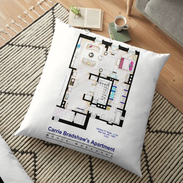 Floorplan Of The Apartment From Mr Robot Floor Pillow By Nikneuk