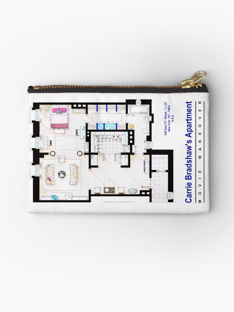 Carrie Bradshaw Apt Sex And The City Movies Zipper Pouch By