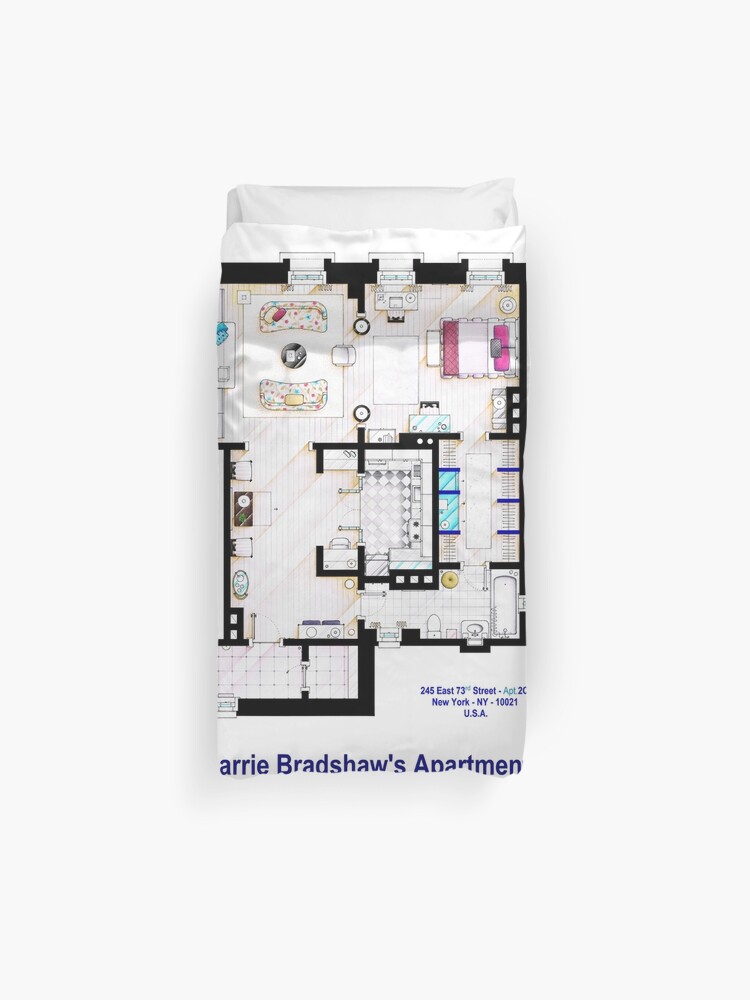 Carrie Bradshaw Apt Sex And The City Movies Duvet Cover By