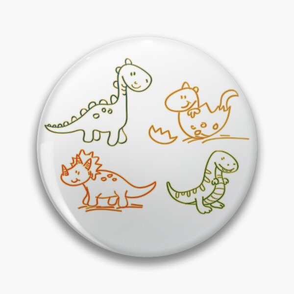 Item preview, Cute Neon Dinosaur Sticker Sheet Retro Line Art Kids Dino Pack Poster designed and sold by DesignArtist.ia.