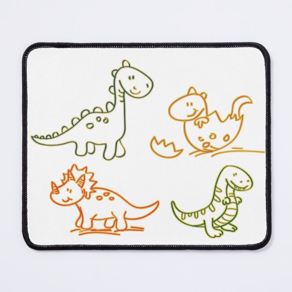 Item preview, Cute Neon Dinosaur Sticker Sheet Retro Line Art Kids Dino Pack Poster designed and sold by DesignArtist.ia.